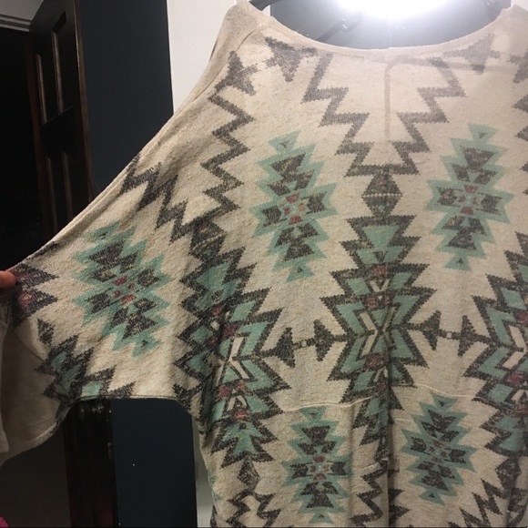 Cream teal and red cardigan - Picture 3 of 3